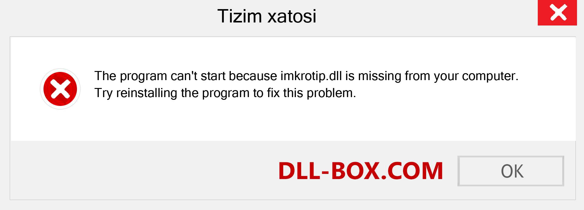 imkrotip.dll fayli yo'qolganmi?. Windows 7, 8, 10 uchun yuklab olish - Windowsda imkrotip dll etishmayotgan xatoni tuzating, rasmlar, rasmlar